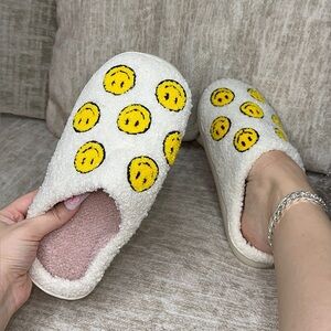 Yellow Smiley Face Slippers
